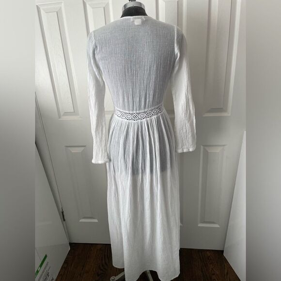 Miguelina Honeymoon Collection White Gauze Swim Coverup Size Small - Picture 2 of 8